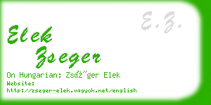 elek zseger business card